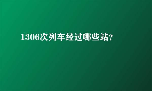 1306次列车经过哪些站？