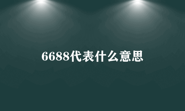 6688代表什么意思