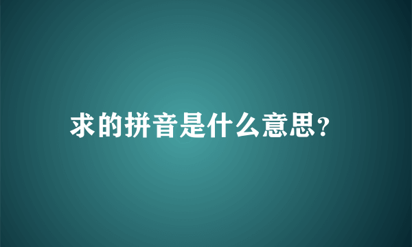 求的拼音是什么意思？