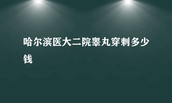 哈尔滨医大二院睾丸穿刺多少钱