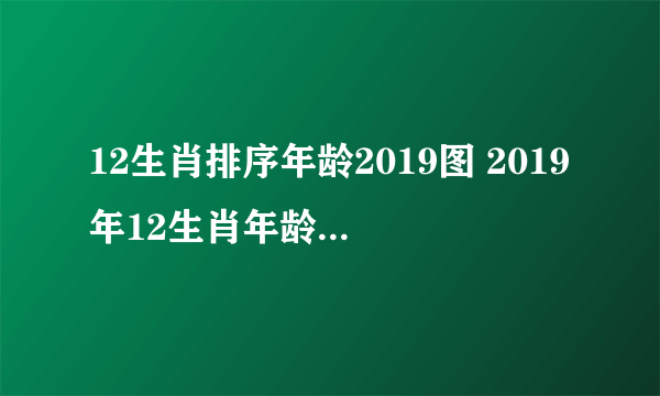 12生肖排序年龄2019图 2019年12生肖年龄排序图片