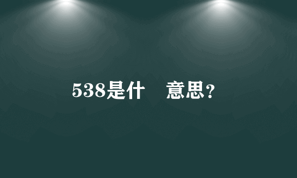 538是什麼意思？