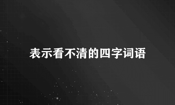 表示看不清的四字词语