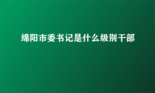 绵阳市委书记是什么级别干部