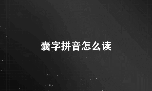 囊字拼音怎么读