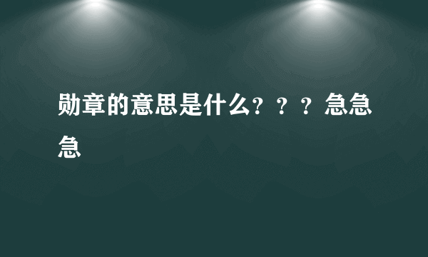 勋章的意思是什么？？？急急急