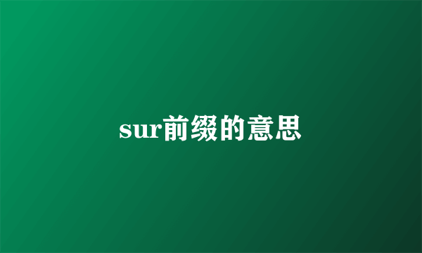 sur前缀的意思