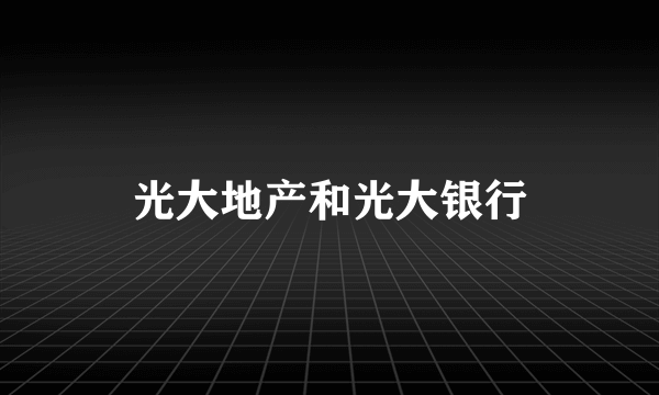 光大地产和光大银行