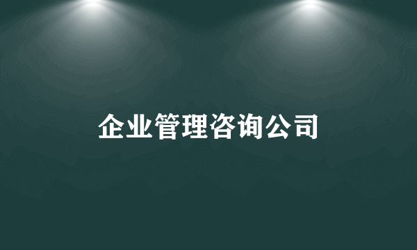 企业管理咨询公司