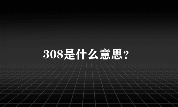 308是什么意思？