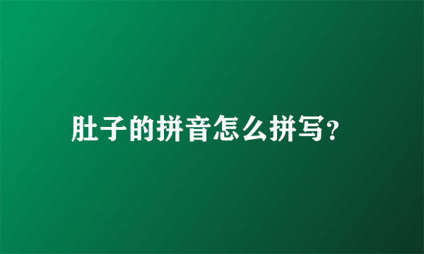 肚子的拼音怎么拼写？