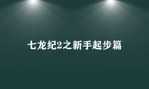 七龙纪2之新手起步篇