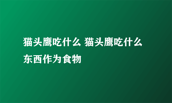 猫头鹰吃什么 猫头鹰吃什么东西作为食物