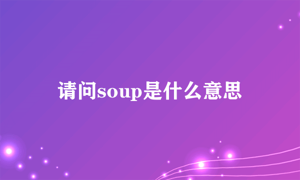 请问soup是什么意思