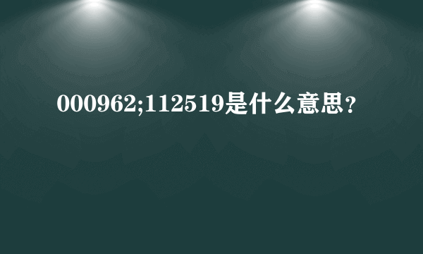 000962;112519是什么意思？