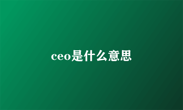 ceo是什么意思