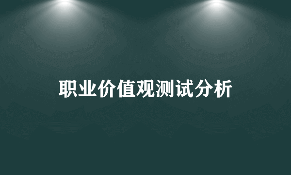 职业价值观测试分析