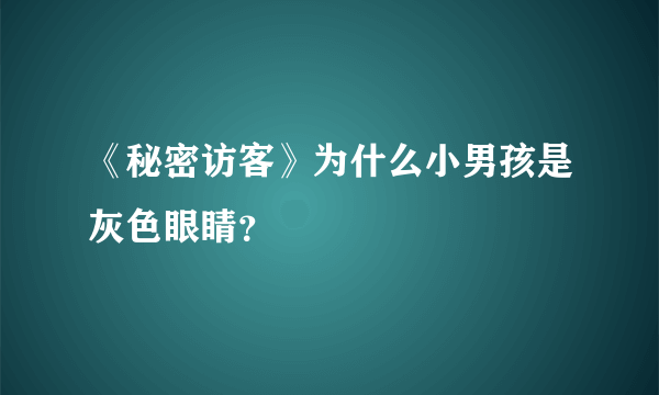 《秘密访客》为什么小男孩是灰色眼睛？