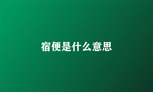 宿便是什么意思