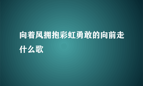 向着风拥抱彩虹勇敢的向前走什么歌