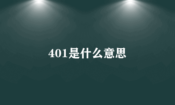 401是什么意思