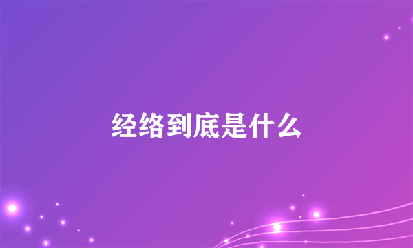 经络到底是什么