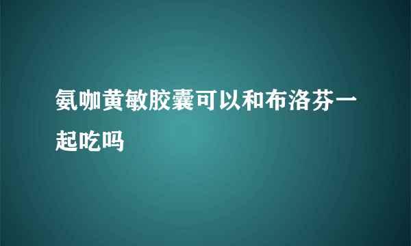 氨咖黄敏胶囊可以和布洛芬一起吃吗