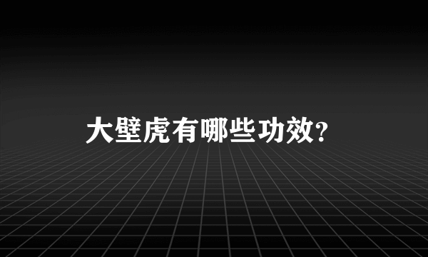 大壁虎有哪些功效？