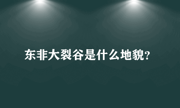 东非大裂谷是什么地貌？