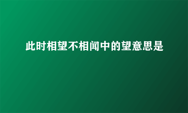 此时相望不相闻中的望意思是