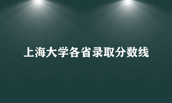 上海大学各省录取分数线