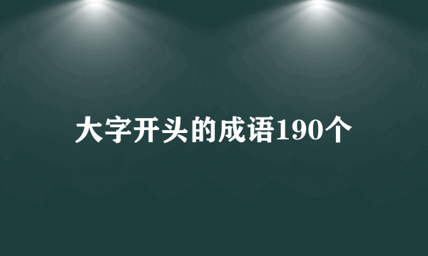 大字开头的成语190个