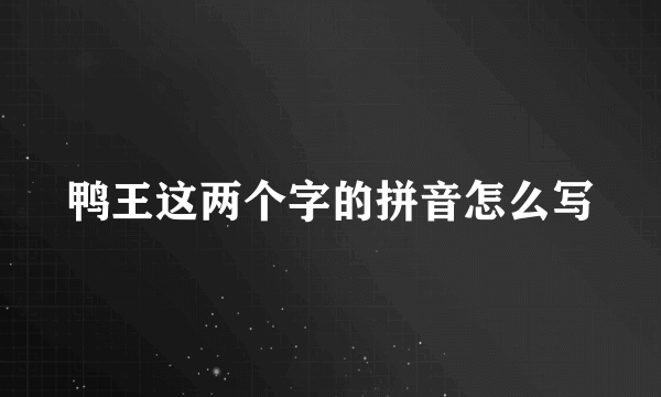 鸭王这两个字的拼音怎么写