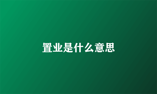 置业是什么意思