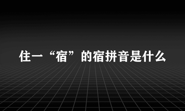 住一“宿”的宿拼音是什么