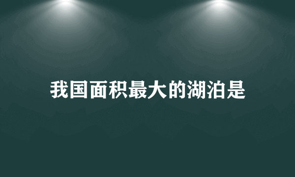 我国面积最大的湖泊是