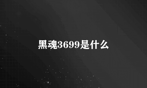 黑魂3699是什么