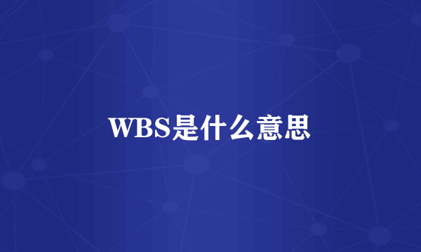 WBS是什么意思