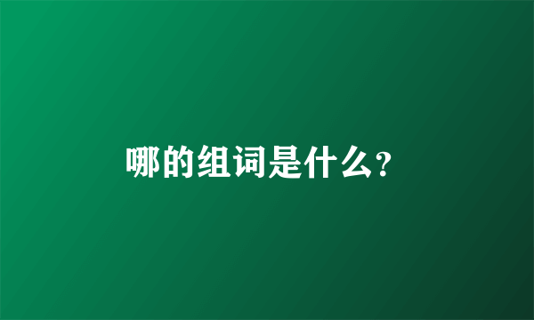 哪的组词是什么？