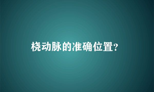 桡动脉的准确位置？