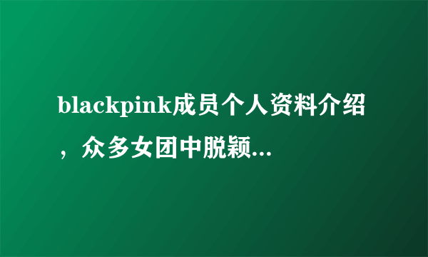 blackpink成员个人资料介绍，众多女团中脱颖而出红遍韩国—飞外