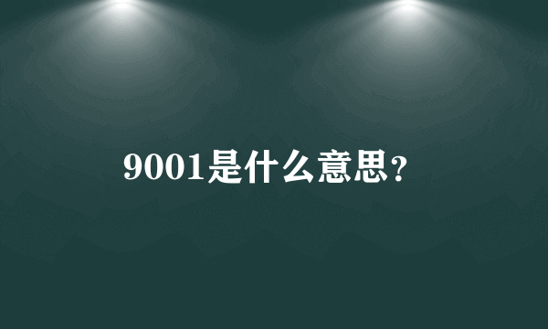 9001是什么意思？