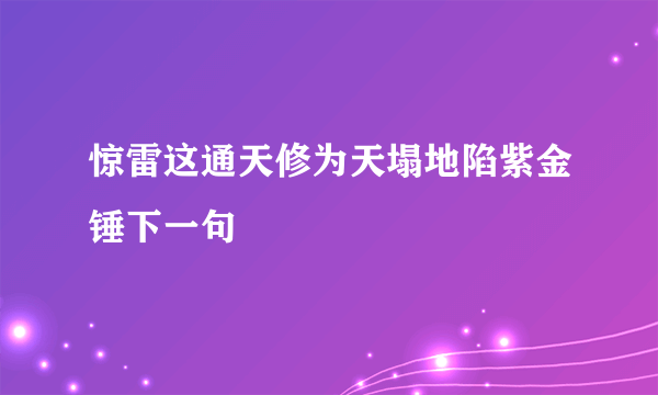 惊雷这通天修为天塌地陷紫金锤下一句