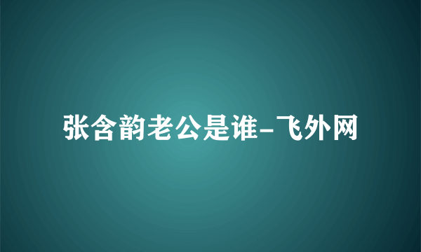 张含韵老公是谁-飞外网