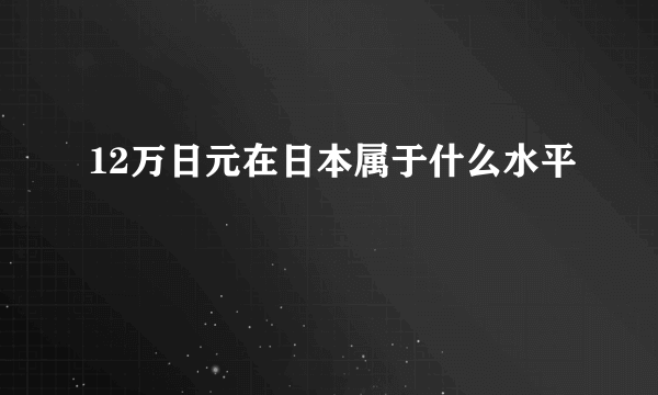 12万日元在日本属于什么水平