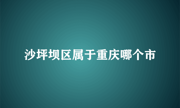 沙坪坝区属于重庆哪个市