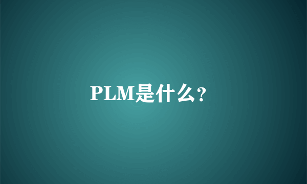 PLM是什么？