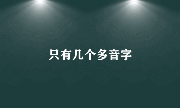 只有几个多音字