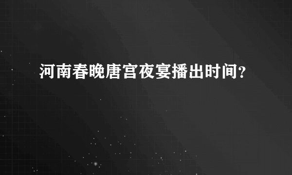 河南春晚唐宫夜宴播出时间？