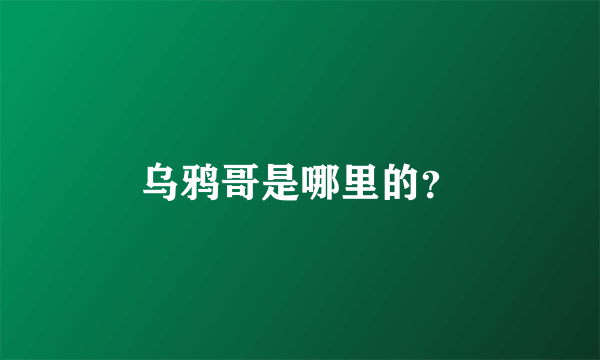 乌鸦哥是哪里的？